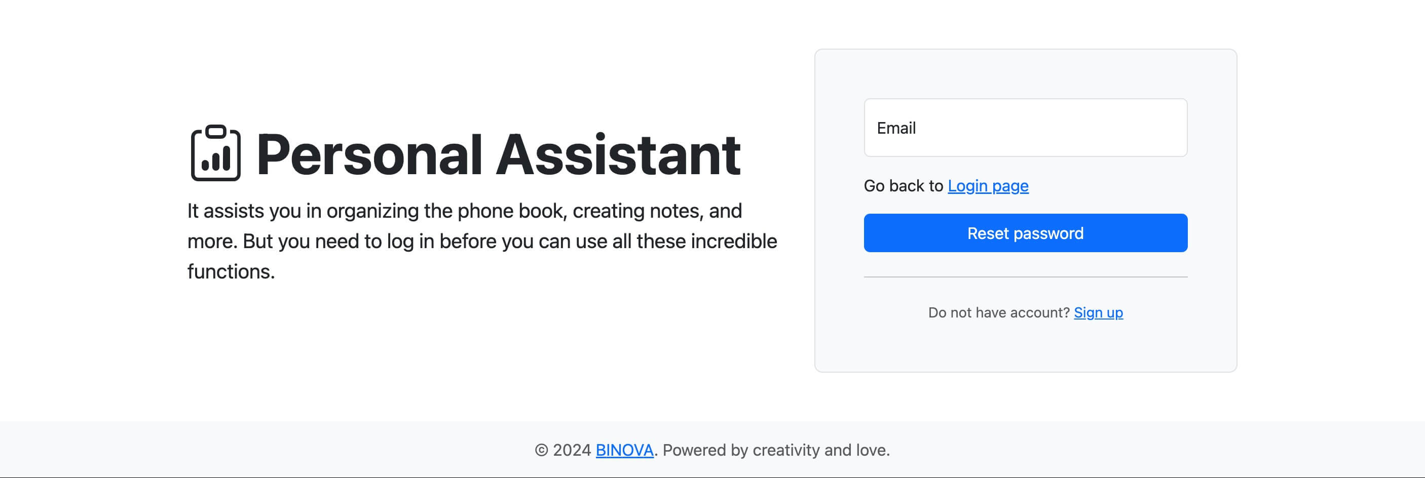 Reset password
